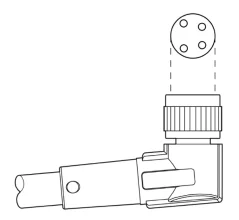 1682294 SAC-4P-M 8MR/3,0-PUR/M 8FR Kábel s konektorom M8/M8, 4pin/4pin,uhlový/uhlový, 3m