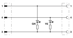 1694554 SAC-3P-M12MS/ 0,3-PUR/M12FR-2L Kábel s konek M12/M12,3pin/3pin,priamy/uhlový 0,3m