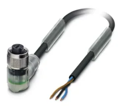 1694415 SAC-3P- 5,0-PUR/M12FR-2L Kábel s konek. M12/3pin, uhlový /voľný koniec kábla, 5m