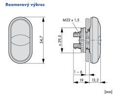 M22-DDL-S-X7/X7 216710 Dvojité tlačidlo vratné, podsvietené, čierne/čierne, šípka