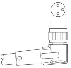 1415893 SAC-3P-M 8MR/ 1,5-PVC/M 8FR Kábel s konek. M8/M8, 3pin/3pin,uhlový/uhlový, 1,5m