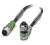 1694583 SAC-3P-M12MS/ 3,0-PUR/M12FR-2L Kábel s konek. M12/M12, 3pin/3pin,priamy/uhlový, 3m