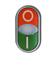 M22-DDL-GR-X1/X0 216700 Dvojité tlačidlo vratné, podsvietené, zelené/červené “1/0”