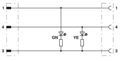 1682485 SAC-3P-M 8MR/ 1,5-PUR/M12FR-2L Kábel s konek. M8/M12, 3pin/3pin,uhlový/uhlový,1,5m