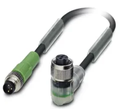 1693351 SAC-3P-M 8MS/ 0,3-PUR/M12FR-2L Kábel s konek. M8/M12, 3pin/3pin,priamy/uhlový,0,3m