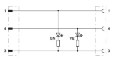 1415899 SAC-3P-M 8MS/3,0-PVC/M 8FR-2L Kábel s konek. M8/M8, 3pin/3pin,priamy/uhlový, 3m