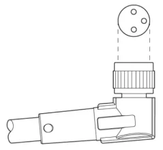 1415891 SAC-3P-M 8MR/ 0,3-PVC/M 8FR Kábel s konek. M8/M8, 3pin/3pin,uhlový/uhlový, 0,3m
