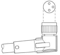1682074 SAC-3P-M 8MR/ 0,6-PUR/M 8FR Kábel s konek. M8/M8, 3pin/3pin, uhlový/uhlový, 0,6m
