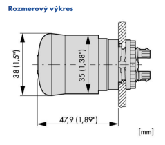 M22-PVLT 263469 Núdzové tlačidlo podsvietené, červené odblokovanie pootočením