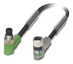 1682139 SAC-3P-M 8MR/3,0-PUR/M 8FR-2 Kábel s konek. M8/M8, 3pin/3pin, uhlový/uhlový, 3m