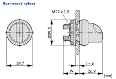 M22-WRLK3-G 216847 Ovládacia hlavica prepínača,presvetl.,3 pol,nevratná,zelená