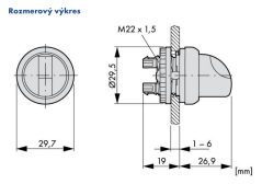 M22-WK 216865 Ovládacia hlavica prepínača,2 pol, vratná 40°