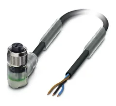 1505326 SAC-3P- 5,0-PVC/M12FR-2L Kábel s konek. M12 /3pin, uhlový /voľný koniec kábla, 5m