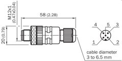 6022083 STE-1205-G Priamy konektor M12/5pin samec