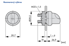 M22-WRK 216867 Ovládacia hlavica prepínača, 2-pól, nevratná, 60°