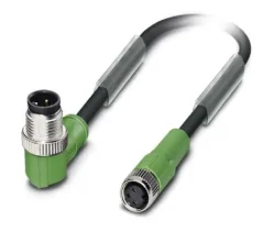 1668881 SAC-3P-M12MR/0,6-PUR/M 8FS Kábel s konek. M12/M8, 3pin/3pin,uhlový/priamy, 0,6m