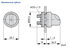 M22-WLK-G 216816 Ovládacia hlavica prepínača, presvetlená,2 pol,zelená
