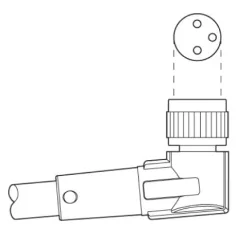 1415894 SAC-3P-M 8MR/ 3,0-PVC/M 8FR Kábel s konektorom M8/M8, 3pin/3pin,uhlový/uhlový, 3m
