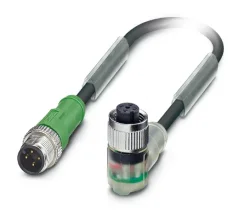 1668522 SAC-4P-M12MS/0,6-PUR/M12FR-3L Kábel s konek. M12/M12, 4pin/4pin,priamy/uhlový,0,6m