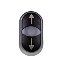 M22-DDL-S-X7/X7 216710 Dvojité tlačidlo vratné, podsvietené, čierne/čierne, šípka