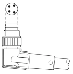 1415582 SAC-4P-M 8MR/1,5-PVC/M 8FR Kábel s konektorom M8/M8, 4pin/4pin,uhlový/uhlový, 1,5m