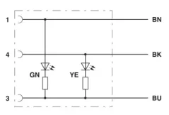 1414575 SAC-3P-10,0-PVC/M12FR-2L Kábel s konekt. M12/3pin, uhlový/voľný koniec kábla, 10m