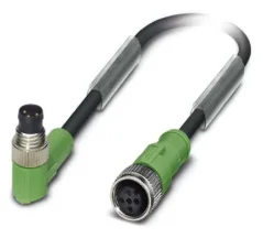 1682391 SAC-3P-M 8MR/0,6-PUR/M12FS Kábel s konek.M8/M12, 3pin/3pin,uhlový/priamy, 0,6m