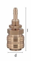 ES 10 TSV Rýchlospojka s hadicovým tŕňom do panela 10mm