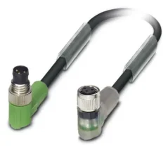 1415904 SAC-3P-M 8MR/3,0-PVC/M 8FR-2L Kábel s konek. M8/M8, 3pin/3pin,uhlový/uhlový, 3m