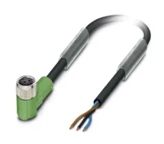 1669631 SAC-3P- 5,0-PUR/M 8FR Kábel s konektorom M8/3pin, uhlový /voľný koniec kábla, 5m