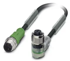 1415521 SAC-3P-M12MS/ 0,3-PVC/M12FR-2L Kábel s konek. M12/M12,3pin/3pin,priamy/uhlový,0,3m