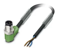 1668137 SAC-3P-M12MR/1,5-PUR Kábel s konektorom M12/3pin, uhlový /voľný koniec kábla, 1,5m