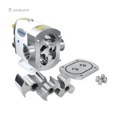 DonJoy DJTUL-60-01-M-DN65-D - Lobové čerpadlo, DN65, DIN 11851, Butterfly Rotors, Single SIC/SIC/FKM, 10 Bar, 50°C, Electro-polišované, vestavěný pojistný ventil