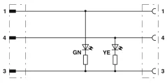 1682016 SAC-3P-M 8MS/3,0-PUR/M 8FR-2L Kábel s konek. M8/M8, 3pin/3pin,priamy/uhlový, 3m
