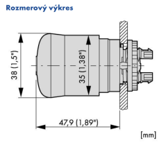 M22-PVT 263467 Tlačidlo núdzové, nepodsvietené, odblokovanie pootočením