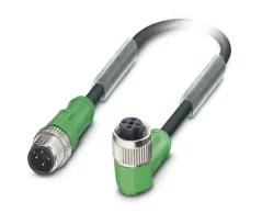 1668483 SAC-4P-M12MS/ 0,6-PUR/M12FR Kábel s konek. M12/M12, 4pin/4pin,priamy/uhlový, 0,6m