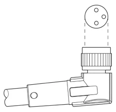 1682126 SAC-3P-M 8MR/1,5-PUR/M 8FR-2L Kábel s konek. M8/M8, 3pin/3pin,uhlový/uhlový, 1,5m