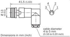 6009975 DOS-0804-W Uhlový konektor M8/4pin samica
