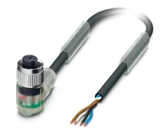 1404961 SAC-4P- 5,0-PVC/M12FR-3L Kábel s konek. M12/4pin, uhlový /voľný koniec kábla, 5m