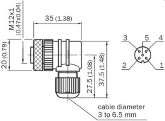 6009720 DOS-1205-W Uhlový konektor M12/5pin samica
