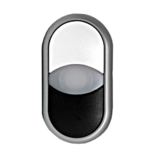 M22-DDL-WS-X1/X0 216706 Dvojité tlačidlo vratné, podsvietené, biele/čierne,“1/0”