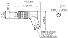 6053170 STE-0803-WSK Uhlový konektor M8/3pin samec