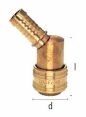 ES 13 T-45 Rýchlospojka s uhlovým hadicovým tŕňom 45°,13mm