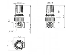 039.00.00203 MR 1/8 039 08 A, Pripojenie G1/8. Rozsah nastavenia 0-8 Bar