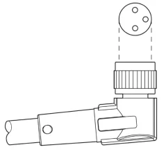 1682061 SAC-3P-M 8MR/ 0,3-PUR/M 8FR Kábel s konek. M8/M8, 3pin/3pin, uhlový/uhlový, 0,3m