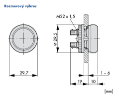 M22-DL-G-X1 216938 Ovládacia hlavica tlač., presvetlená,zelená "I"