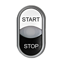 M22-DDL-WS-GB1/GB0 216708 Dvojité tlačidlo vratné, podsviet.,biele/čierne "Start/Stop"