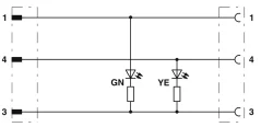 1694567 SAC-3P-M12MS/0,6-PUR/M12FR-2L Kábel s konek. M12/M12, 3pin/3pin,priamy/uhlový 0,6m