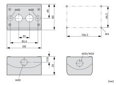 216537 M22-I2  Skrinka povrchová IP67, pre 2 prvky, sivá