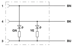 1694198 SAC-3P- 3,0-PUR/M12FS-2L Kábel s konektorom M12/3pin/priamy /voľný koniec kábla,3m